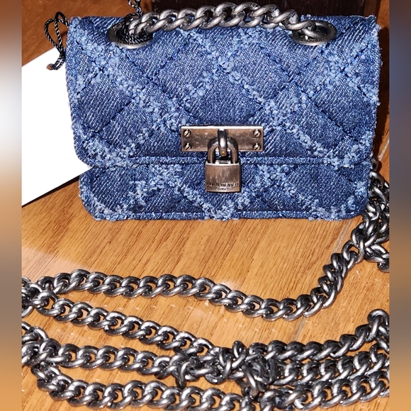 NEW Kurt Geiger Denim Micro size Crossbody Adjustable Chain Bag - Picture 3 of 8